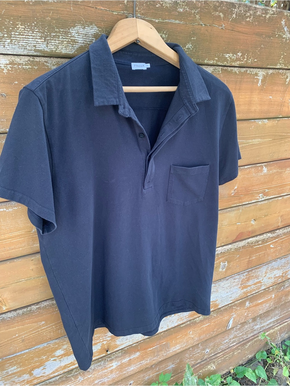 Filippa K Organic Cotton Dark Navy Polo Shirt Size XXL